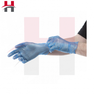 Gants jetables vinyle bleus poudrés REF : AJ GJP-508