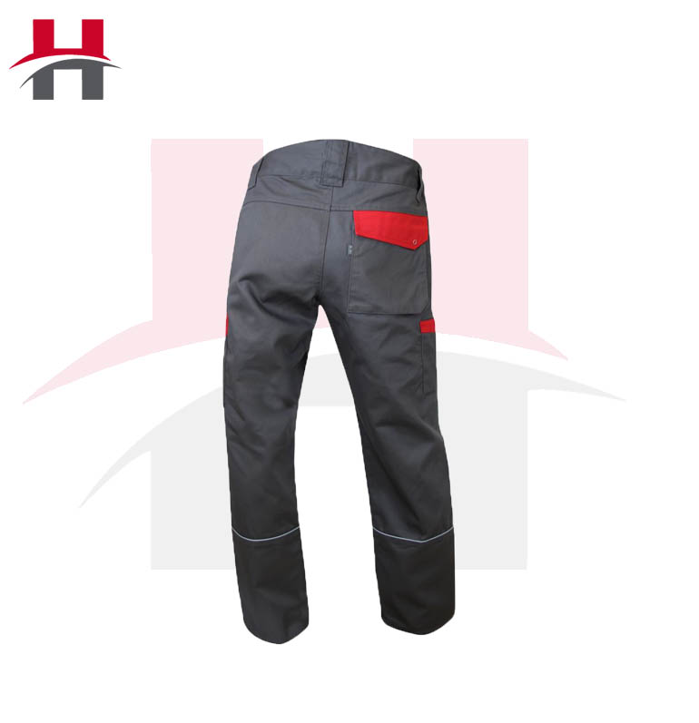 Pantalon de Travail - Gris et Rouge - Image 2