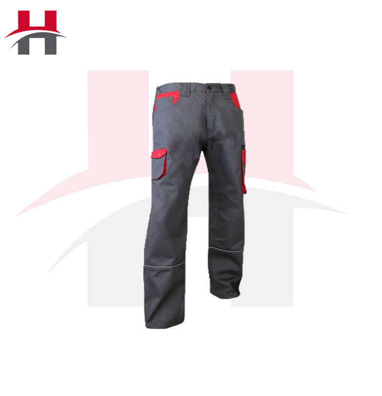 Pantalon de Travail - Gris et Rouge