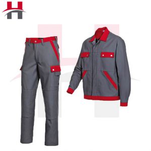 Blouson et Pantalon de Travail Homme - Gris et rouge