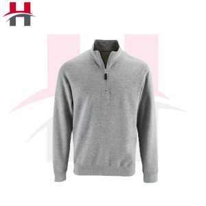 Sweat-shirt col camionneur - gris chiné