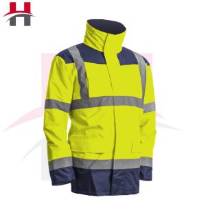 PARKA / VESTE 4 EN 1 HAUTE VISIBILITÉ / FLUO JAUNE POLYESTER OXFORD 300D