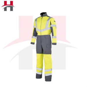 Combinaison de Travail Haute Visibilité Jaune et Gris